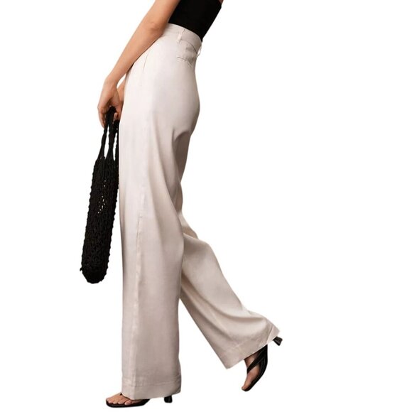 Anthropologie Corey Lynn Calter Pleated Wide Leg Linen Blend Pants Size M - Picture 5 of 7